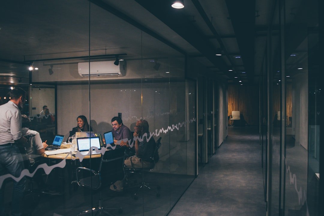 Group of people having a team meeting in an office