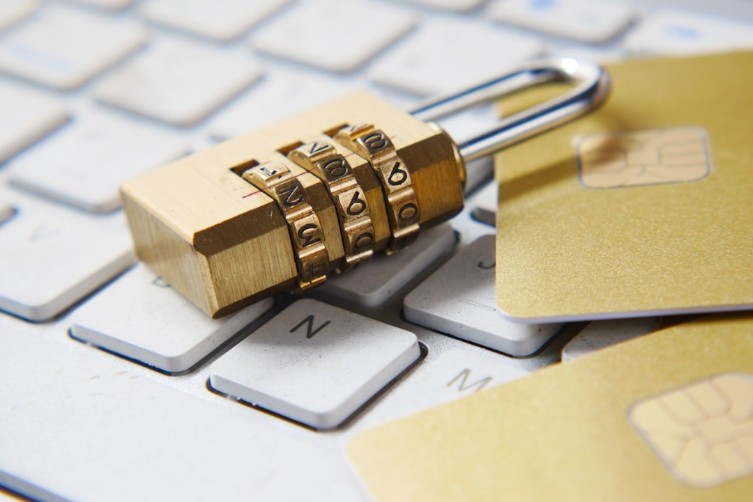 Golden padlock sitting on top of a keyboard representing data privacy